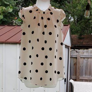 Loft GORGEOUS Black & White Dotted Blouse